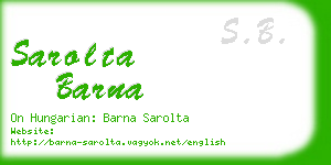 sarolta barna business card